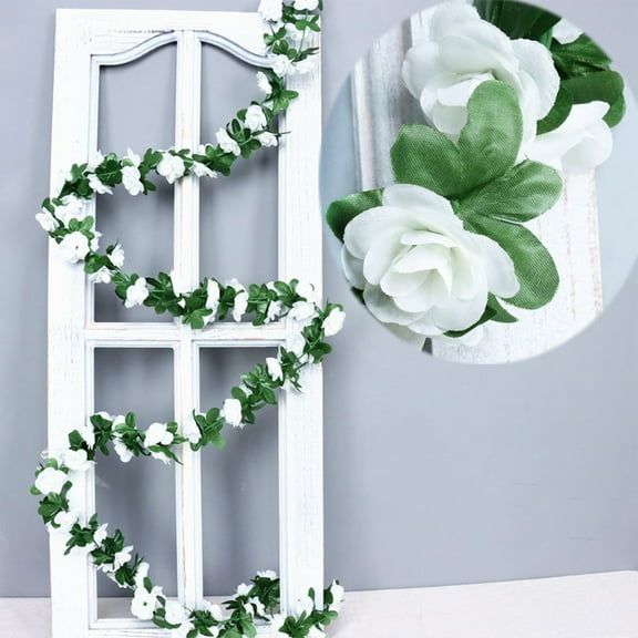 Costeam 98-Foot Artificial Rose Arch Vine Wreath, Valentine's Day Wedding Flower Wall Backdrop, Garden Tea Party Decor