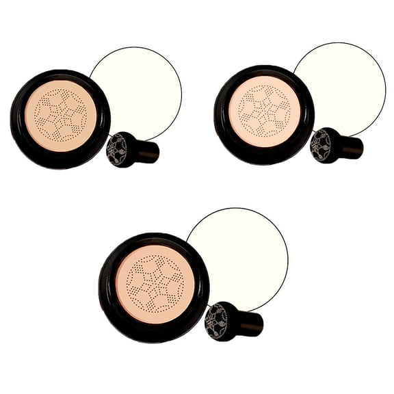 Costeam Air Cushion Foundation 0.63 Oz 3 Shades Deep Fair and Natural Skin Tone，Full Coverage Formula for Customized Skin Look