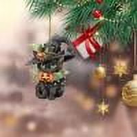 Costeam Black Cat Christmas Ornaments, Cute Screaming Cat Christmas Tree Hanging Ornaments Halloween Cats Acrylic Material Flat Car Hanger Backpack Decoration