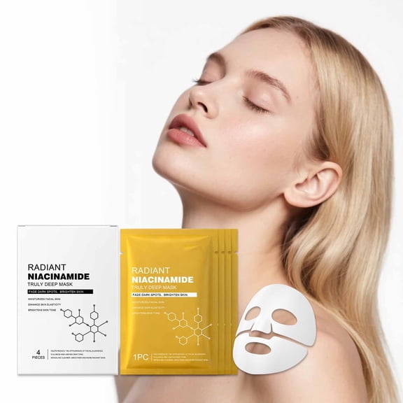 Costeam Brightening Facial Mask Box 4 Piece Set Brightening Formula Fades Dark Spots for Glowing Skin