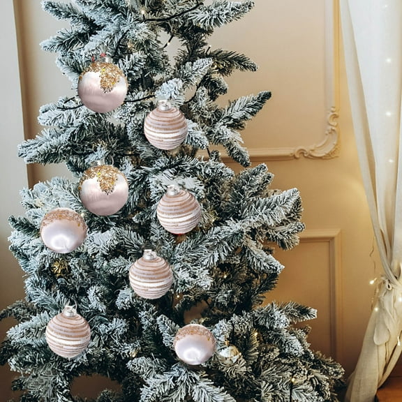 Costeam Christmas Balls Ornaments For Xmas Tree, 6 Pcs 3.14in Christmas Tree Decor, Tree Hanging Balls Muti-Color Christmas Balls Ornaments Set For Party