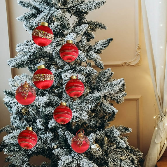 Costeam Christmas Balls Ornaments For Xmas Tree, 6 Pcs 3.14in Christmas Tree Decor, Tree Hanging Balls Muti-Color Christmas Balls Ornaments Set For Party