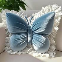 Costeam Christmas Butterfly Shaped Throw Pillow Velvet Decorative Pillow for Sofa Couch Bed Lumbar Support Cushion Suitable for Office Chair Car Seat Home Decor