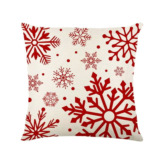 Costeam Christmas Pillow Covers 18x18 Inch, Merry Christmas Winter Xmas Snowflake Reindeer Decorative Holiday Throw Pillow Covers For Home Sofas