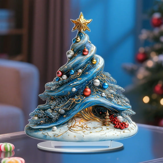 Costeam Christmas Tree Christmas Acrylic Ornaments Home Decorations Festive Xmas Hanging Decor for Indoor Home Holiday Party Family Gatherings Cute Lightweight Acrylic Ornaments