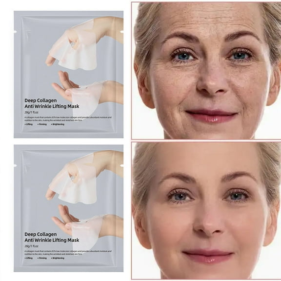 Costeam Collagen Facial Mask 5 Piece Set Hydrating Formula Nourishes Skin for Smooth and Radiant Complexion