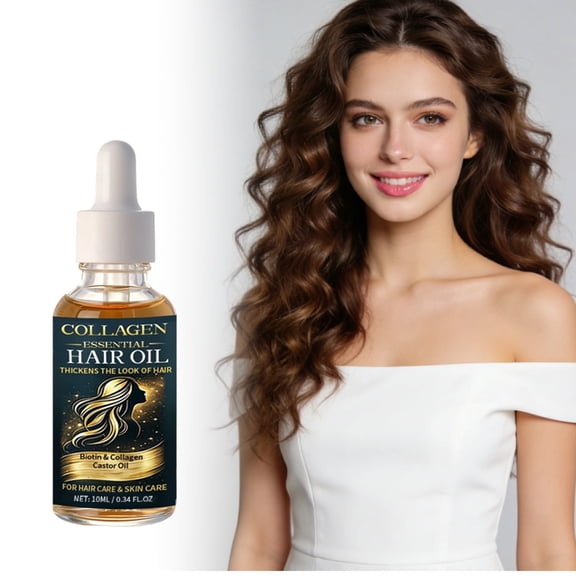 Costeam Collagen Hair Nourishing Serum 0.34 Fl Oz,Plant Extract Infused Oil for Oil Control Hydration Volume Boost and All Hair Type Care