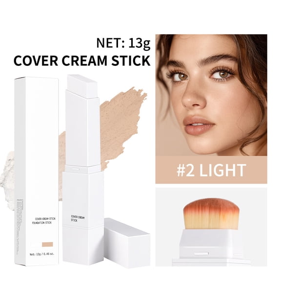 Costeam Color Changing Dual Ended Foundation Stick 0.46 Oz，Two Tone Skin Adapting Stick for Custom Coverage Face Contouring and Versatile Makeup Use