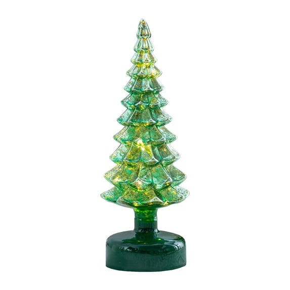 Costeam Colored Crystal Glass Christmas Tree Ornaments Christmas Scene Decoration Home Luminous Night Light Props Christmas Decoration Self Contained Battery