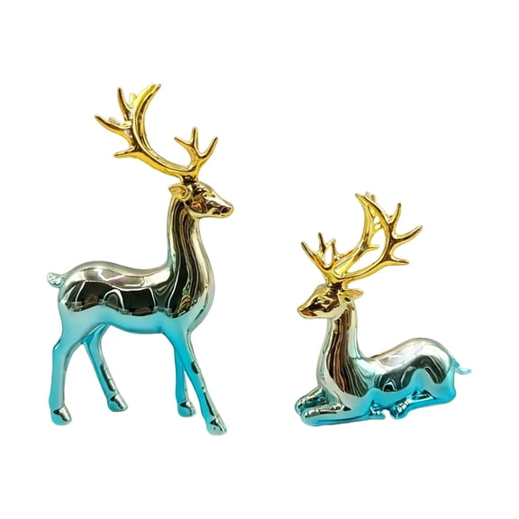 Costeam Colorful Couple Deer Figurine Set,Romantic Ornament For Living Room TV Cabinet And Home Decor