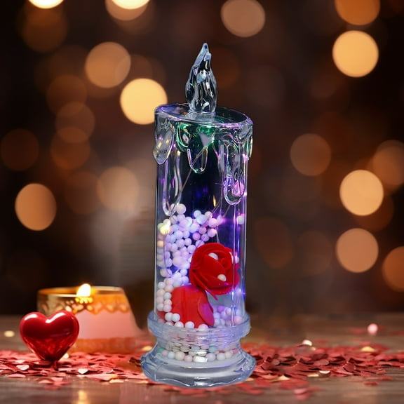 Costeam Creative Valentine's Day Candle Lamp, Romantic Bedroom Bedside Ambience Light, Unique Table Decoration Gift