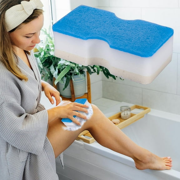 Costeam Double Sided Bath Sponge Exfoliating Shower Scrubber for Body Cleansing,Soft and Durable Sponge for Smooth and Refreshed Skin