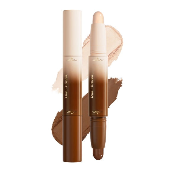 Costeam Dual Ended Contour Stick 0.18 Ounce Creamy Texture for Precise Face Shaping and Highlighting