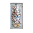 thumbnail image 1 of Costeam Easter Bunny Egg Door Banner with Spring Flower Bow，Pastel Hanging Cover for Indoor Outdoor Holiday Decor, 1 of 6