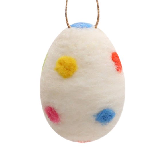 Costeam Easter Felt Foam Egg Wreath, Artificial Wool Decor for Spring Home Display