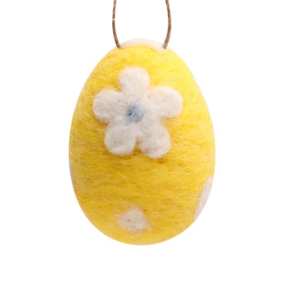 Costeam Easter Felt Foam Egg Wreath, Artificial Wool Decor for Spring Home Display