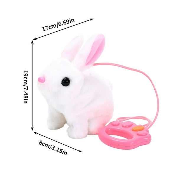 Costeam Easter Leash Controlled Electric Plush Bunny，Interactive Electronic Pet with Walking Barking Function for Holiday Fun