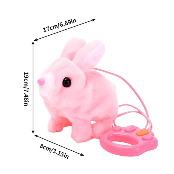 Costeam Easter Leash Controlled Electric Plush Bunny,Interactive Electronic Pet with Walking Barking Function for Holiday Fun
