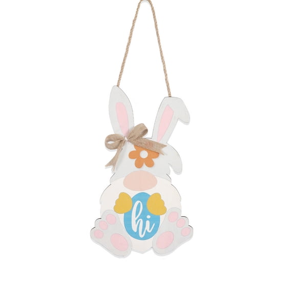Costeam Easter Wooden Cutout Ornaments, Bunny Egg Chicken Pendants for Holiday Decor
