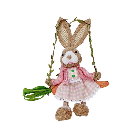 Costeam Easter Woven Grass Ornament, Wall Hanging Decor for Yard and Home