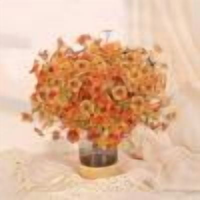 Costeam Fake Fall Flowers Real Touch Silk Flowers, 5Pcs Fall Orange Artificial Flowers for Decorations, Breath Artificial Flowers Bulk for Fall Decor Floral Arrangement