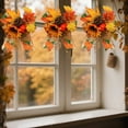 thumbnail image 1 of Costeam Fall Swag Artificial Flowers for Autumn Decoration Orange Artificial Sunflowers Maple Leaf Hanging Floral Swag Wedding Arch Garland Wreath for Front Door Wall Decor Halloween Thanksgiving, 1 of 6