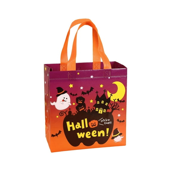 Costeam Halloween Bags,Multicolor,Pumpkins,Witches,Bats,Non-Woven,Water-Resistant,Trick or Treat,Gift Bags,Halloween Party Favors