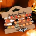 thumbnail image 1 of Costeam Halloween Bracelets Goth Multilayer Colorful Beads Skull Pumpkin Bat Ghost Charms Stackable Stretch Bracelets Spooky Jewelry for Women Accessories Jewelry Gifts, 1 of 6