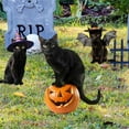 thumbnail image 1 of Costeam Halloween Decorations Outdoor, Cute Black Cat Yard Sign with Pumpkin, Metal Black Cat Decor for Yard Garden Lawn Outdoor Party Ornaments (Cat with bat wings), 1 of 7