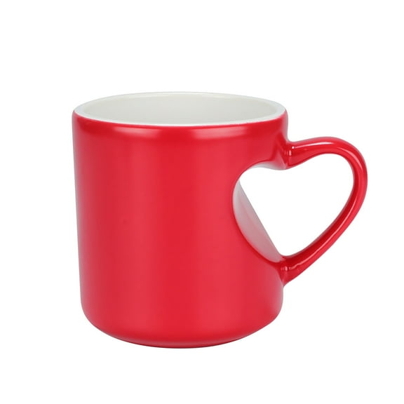 Costeam Heart Handle Sublimation Magic Mug,Special-shaped Couple Cup for Valentine’s Day Gift and Souvenir