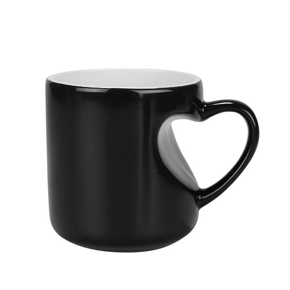 Costeam Heart Handle Sublimation Magic Mug,Special-shaped Couple Cup for Valentine’s Day Gift and Souvenir