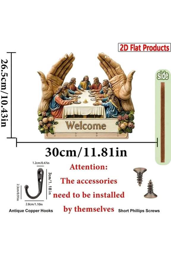 Jesus and Disciples Art Keychain，Religious Themed Metal Key Ring for Daily Carry and Easter Gifting