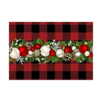 Costeam Linen Blue and Black Buffalo Check Plaid Christmas Placemats Set of 4 Farmhouse Winter Christmas Xmas Holiday Home Kitchen Table Decorations 45x30cm 2025 New Style
