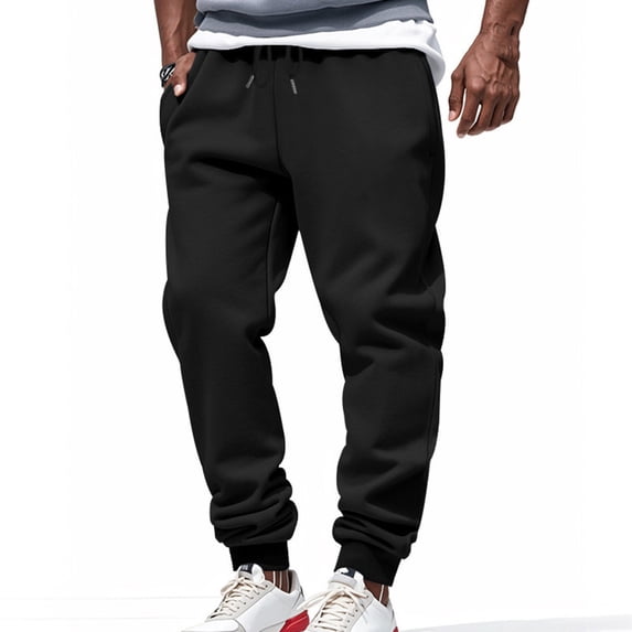 Costeam Mens Jogger Sweatpants Elastic Waist with Drawstring Side Pockets Soft Fleece Lined Relaxed Fit Casual Athletic Workout Running Pants
