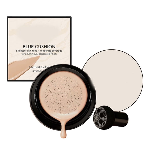 Costeam Mushroom Head Air Cushion Foundation 0.63 Oz Full Coverage Foundation for Flawless Skin，Lightweight Formula for Natural Matte Finish