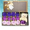 thumbnail image 1 of Costeam New Valentine’s Day Bear Gift Box with 12 Soap Roses，Romantic Small Gift for Holiday Celebration and Gifting，Home Decor Accessory, 1 of 7