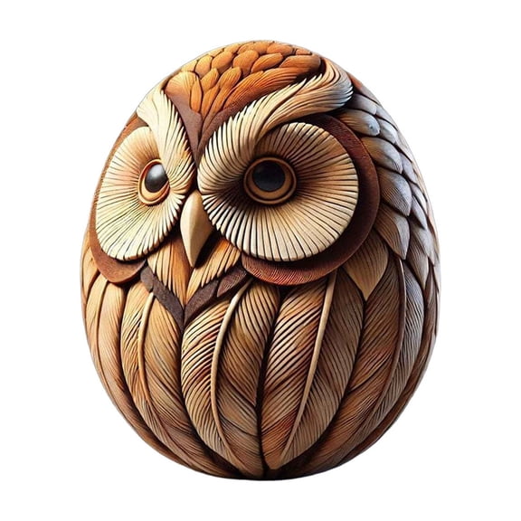 Costeam Premium Carved Resin Easter Egg Figurine,Animal Pattern Craft for Home and Holiday Decoration