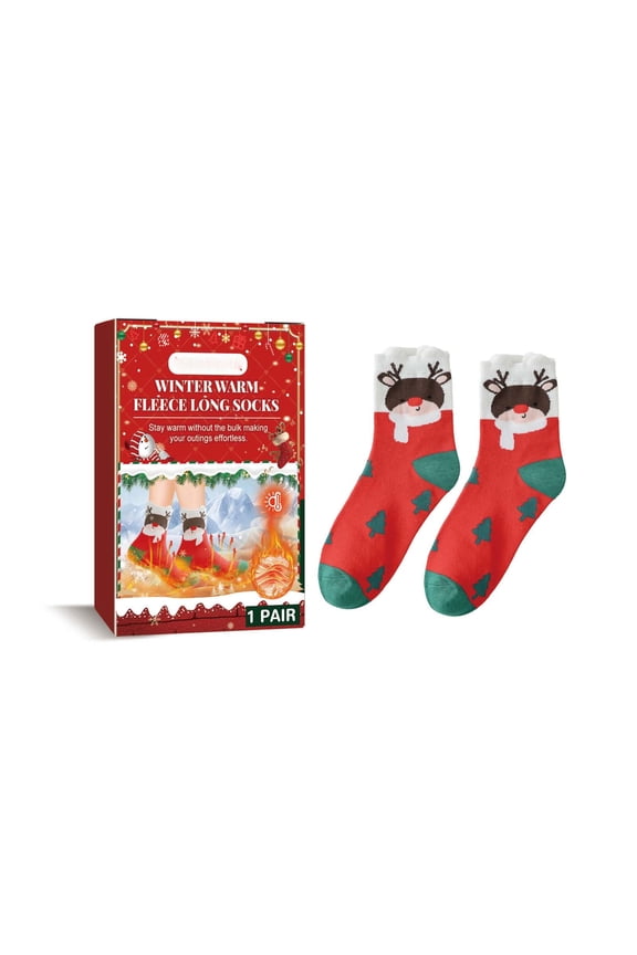 Red Reindeer Crystal Heated Socks Winter Warm Socks for Cold Weather，Cozy and Thermal Design for Foot Comfort and Warmth