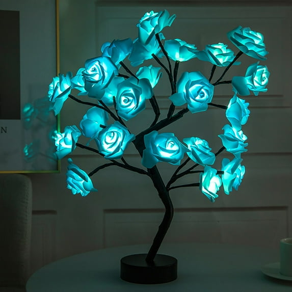 Costeam Rose Bouquet LED Tree Table Lamp, Romantic Party Wedding Home Decor, Festive Gift, Atmospheric Lighting Accent