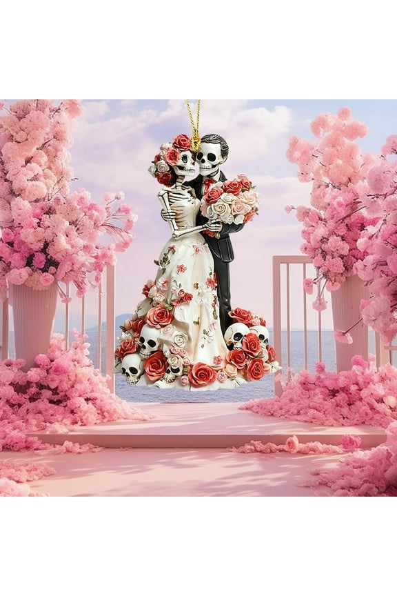 Skeleton Couple Pendant Keychain Romantic Design for Car Backpack Accessories Small Pendant