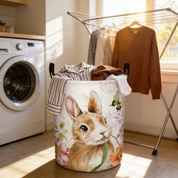 Costeam Space Saving Easter Foldable Laundry Basket for Home Use,Easter Collapsible Storage Basket for Daily Organizing