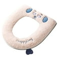 thumbnail image 1 of Costeam Thickened Waterproof Winter Toilet Seat Cover Soft Fluffy Puppy Pattern Design Non Slip Bathroom Seat Cushion for Home Use, 1 of 5