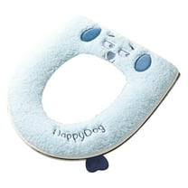 Costeam Thickened Waterproof Winter Toilet Seat Cover Soft Fluffy Puppy Pattern Design Non Slip Bathroom Seat Cushion for Home Use