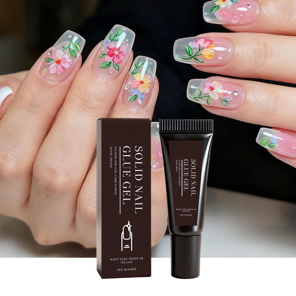 Costeam No UV Light Required Nail Gel Adhesive Quick Dry Long Lasting Wear,UV Free Nail Gel for Easy Manicure Fast Curing Chip Resistant Finish and Home Salon Use