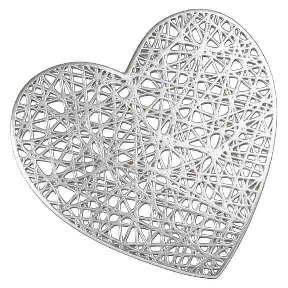 Costeam Valentine Day Heart Shaped PVC Coaster Set ,Heat Resistant Gold Foil Table Mat for Coffee Cup