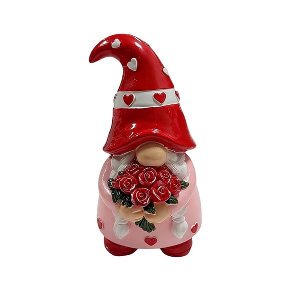 Costeam Valentine's Day Gnome Figurine，Cute Desktop Craft Ornament For Home Decor And Holiday Gifting