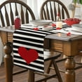 thumbnail image 1 of Costeam Valentine's Day Gnome Pattern Table Flag, 33*183cm Linen Table Cloth, Festive Dining Decor, Home Party Table Cover, 1 of 8
