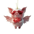 thumbnail image 1 of Costeam Valentine’s Day Red Pig Acrylic Pendant Car Interior Decorative Accessory Cute Themed Ornament, 1 of 5