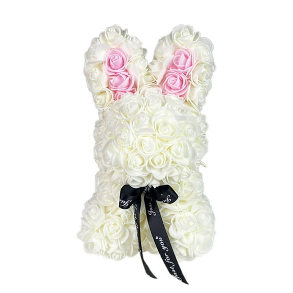 Costeam Valentine’s Day Simulation Rose Cuddle Bunny Foam Doll Sweet Birthday Gift for Lover