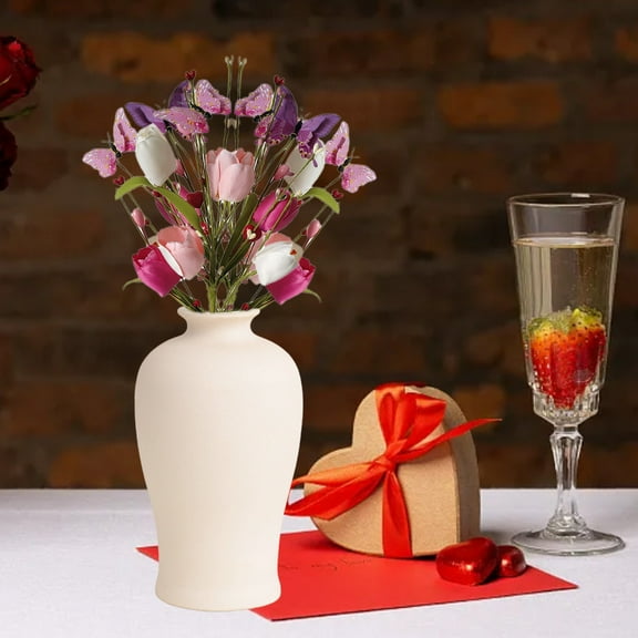 Costeam Valentine’s Day Simulation Tulip Flower Arrangement with Berries Mother’s Day Fake Flower Decoration